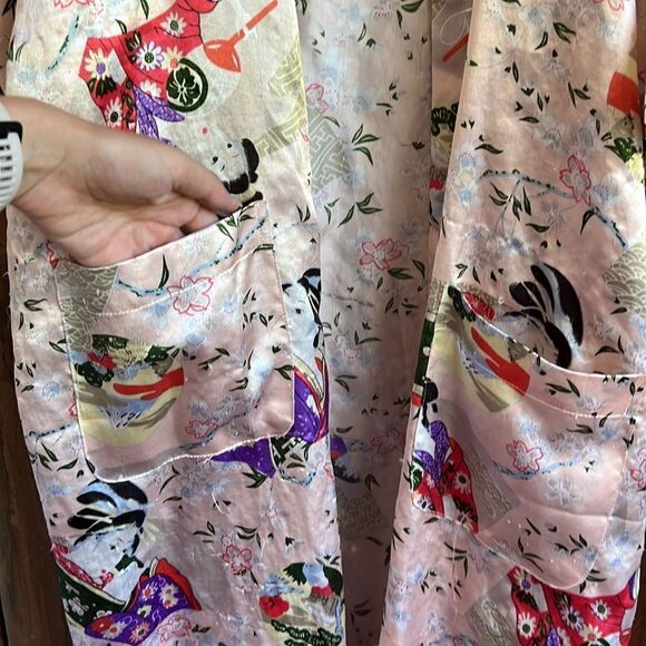 Kimono Silk Robe | Silky Kimono Sleeves Long Robe | Wedding Robe | Long - Picture 2 of 4